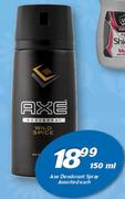 Axe Deodorant Spray-150ml Each