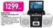Sinotec Portable DVD Radio With 7" Screen PC-9209DVD