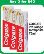 Colgate Pro-Range Toothpaste-3x75Ml