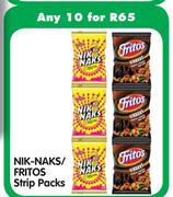 Nik-Naks/Fritos Strip Packs-10's