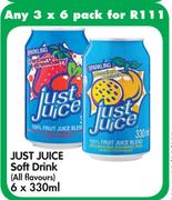 Just Juice Soft Drink(All Flavours)-3x6x330ml