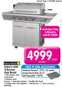 Terrace Leisure Saturn 600 4 Burner Gas Braai