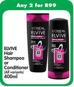 Elvive Hair Shampoo Or Conditioner (All Variants)-2 x 400ml