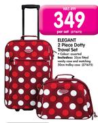 Elegant 2 Piece Dotty Travel Set-Per Set
