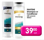 Pantene Shampoo Or Conditioner-400ml Each