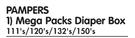 Pampers Mega Packs Diaper Box 111's/120's/132's/150's