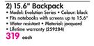 Kingsons 15.6" Backpack-Each