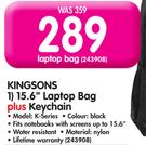 Kingsons 15.6" Laptop Bag+Keychain K-Series