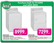 Speedqueen 8.2Kg Topload Washer LWS21NW + Speedqueen 8.2Kg Tumble Dryer LES33AW 