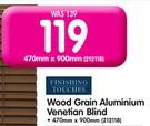 Finishing Touches Wood Grain Aluminium Venetian Blind-470mm x 900mm Each