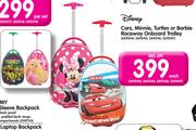 Disney Cars, Minnie, Turtles Or Barbie Raceway Onboard Trolley-Each