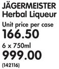 Jagermeister Herbal Liqueur-6x750ml