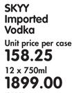 SKYY Imported Vodka-12x750ml