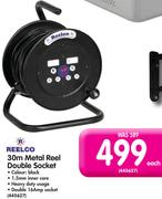 Reelco 30m Metal Reel Double Socket