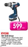  Ryobi 18V Drill Driver CD-18