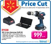 Ryobi 18V Li-ion Hammer Drill Kit CLD 1820