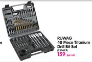 Ruwag 48-Piece Titanium Drill Bit Set