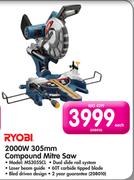 Ryobi 2000W 305mm Compound Mitre Saw-Each