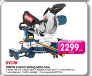 Ryobi 1800W 210mm Sliding Mitre Saw-Each