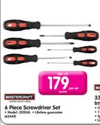 Mastercraft 6 Piece Screwdriver Set J3006A-Per Set