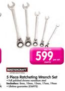 Mastercraft 5 Piece Ratcheting Wrench Set-Per Set