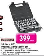 Mastercraft 33 Piece 3/8" Imperial /Matric Socket Set-Per Set