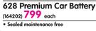  Probe 628 Premium Car Battery-Each