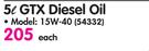 Castrol 5Ltr GTX Diesel Oil 15W-40-Each