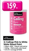 Homestead 5L Ceilings Pink To White Water Based Paint