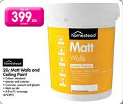 Homestead 20L Matt Walls And Ceiling Paint