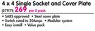 Lesco 4x4 Single Socket And Cover Plate-Per 5 Pack