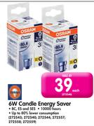 Osram 6W Candle Energy Saver-Each