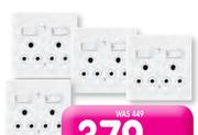 Lesco 4x4 Double Socket And Cover Plate-Per 5 Pack