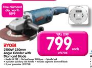 Ryobi 2100W 230mm Angle Grinder With Diamond Blade-Each