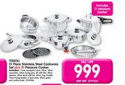 Tissoli 21 Piece Stainless Steel Cookware Set Plus 7Ltr Pressure Cooker-Per Set