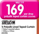 Sheraton Polysilk Lined Taped Curtain-230cm x 218cm