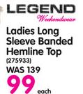 Legend Ladies Long Sleeve Banded Hemline Top-Each