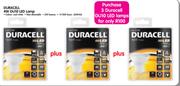 3 Duracell 4W GU10 LED Lamp-Each
