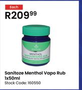 Sanitoze Menthol Vapo Rub-50ml Each
