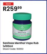 Sanitoze Menthol Vapo Rub-100ml Each