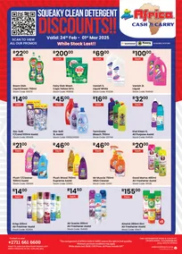 Africa Cash and Carry : Squeaky Clean Detergent Discounts (24 February - 01 March 2025 While Stocks Last)