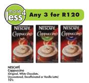 Nescafe Cappuccino(Original,White Chocolate,Unsweetened,Decaffeinated Or Vanilla Latte)-3x10's