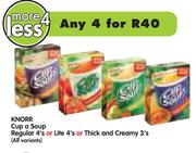 Knorr Cup A Soup Regular 4's Or Lite 4's Or Thick And Creamy 3's(All Variants)-4's