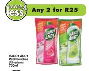 Handy Andy Refill Pouches(All Variants)-2x750ml