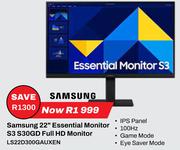 Samsung 22" Essential Monitor S3 S30GD Full HD Monitor LS22D300GAUXEN