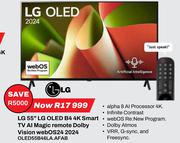 LG 55" OLED B4 4K Smart TV Al Magic Remote Dolby Vision Web OS 24 2024 OLED55B446LA.AFAB