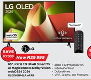 LG 65" OLED B4 4K Smart TV Al Magic Remote Dolby Vision Web OS 24 2024 OLED65B46LA.AFAB