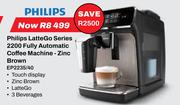 Philips Latte Go Series 2200 Fully Automatic Coffee Machine Zinc Brown EP2235/40