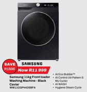 Samsung 11Kg Front Loader Washing Machine Black Caviar WW11CGP44DSBFA