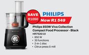 Philips 850W Viva Collection Compact Food Processor Black HR7520/10